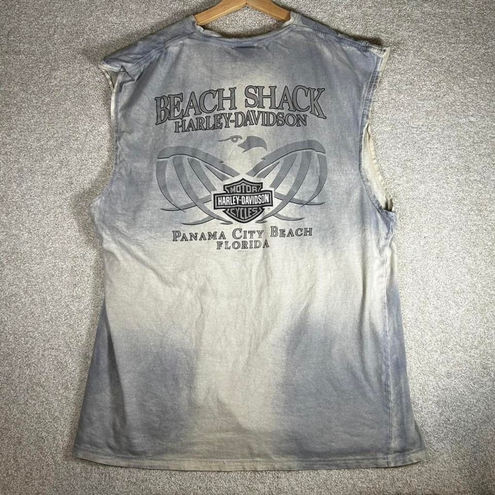 Y2K Harley Davidson grey grunge style sleeveless biker tee shirt tshirt